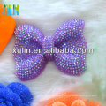 42*54mm neon AB effect resin rhinestone beads purple bow collar
